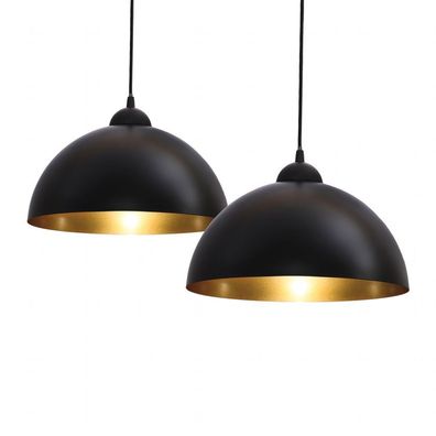 Design Pendelleuchte schwarz-gold Hänge-Leuchte Küche Decken-Lampe