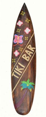 Deko Surfboard 100cm Tiki Bar Schmetterling Surfbrett aus Holz Hawaii Maui Style