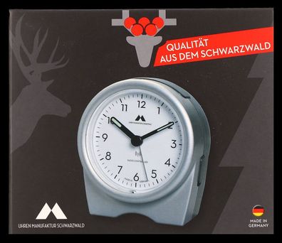 UTS Funk Wecker silber * * * Uhren Manufaktur Schwarzwald