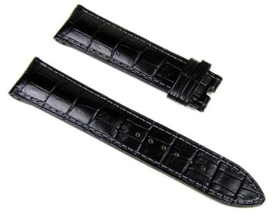 Junghans | Uhrenarmband Leder schwarz mit Doppelloch 22mm 027/7410
