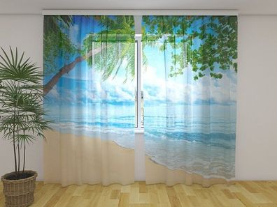 Gardinen aus Chiffon "Sommerstrand" Vorhang mit Fotodruck, Maßanfertigung