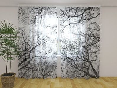 Gardinen aus Chiffon "Februar Himmel" Vorhang mit 3D Fotodruck, Maßanfertigung