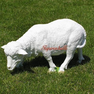 Schaf fressend Schäfchen Figur Statue Skulptur Ostern Schaf Garten Sommer Dekorations