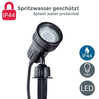 LED Garten-Strahler GU10 Erd-Spieß IP44 Wandspot Außen-Leuchte Lampe Terrasse 3W