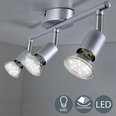 LED Deckenleuchte Wohnzimmer GU10 Spot-Leuchte Decken-Lampe Büro 3-flammig Küche