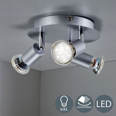 LED Deckenleuchte GU10 Spot-Leuchte Decken-Lampe 3-flammig Küche Büro Wohnzimmer