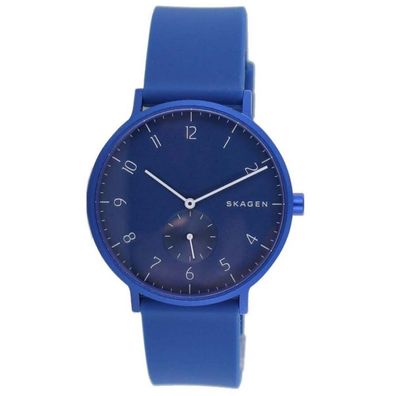 Skagen Herren Unisex Uhr Armbanduhr Aaren Silikon blau SKW6508