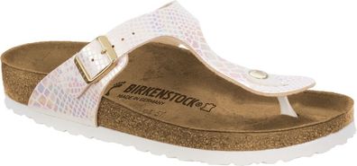 Birkenstock Zehensteg Sandale Gizeh BF Shiny Snake Cream, Gr. 35 - 43 - 847431