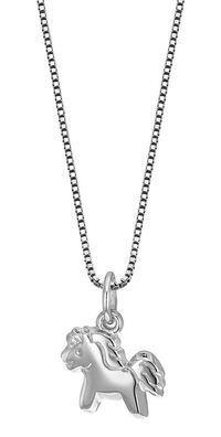 trendor Schmuck Mädchen-Halskette mit Pony-Anhänger 925 Silber 49037