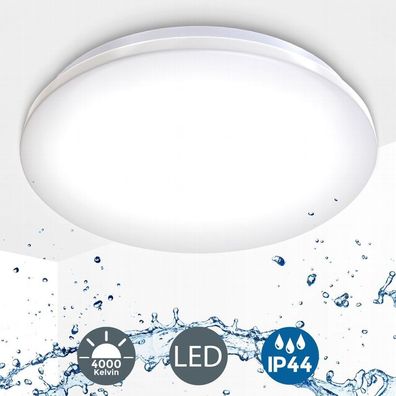 Deckenlampe LED 12W Bad-Lampen IP44 Badezimmer-Leuchte 4000K Deckenleuchte 230V