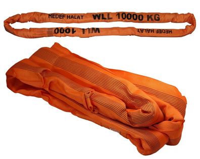 10T Rundschlinge 10000kg Tragkraft Umfang, endlos Hebegurt Hebeband Orange 1m - 10m
