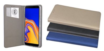 Tasche Samsung Galaxy J4+ Handyhülle Schutzhülle Flip Case Cover Etui Hülle