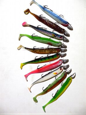 10x MB Fishing StintShad 13cm mit Golactica-Jig bei Stephan Gockel inkl. Stinger