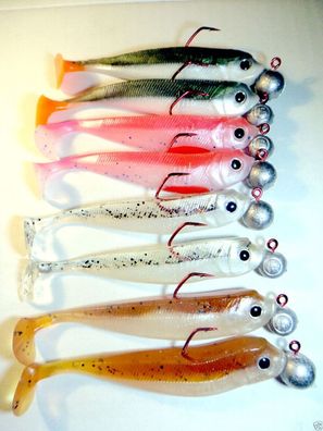 8 Lieblingsköder 10 cm incl VMC-Jig 3/0 14g Gummifisch Softbait Zander Hecht