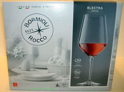 Bormioli Rocco Weinglas Electra 6er Set Kristallglas Weißweinglas 44cl Geschenk
