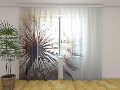 Gardinen aus Chiffon "Erstaunliche Pusteblume" Vorhang mit 3D Fotodruck, auf Maß