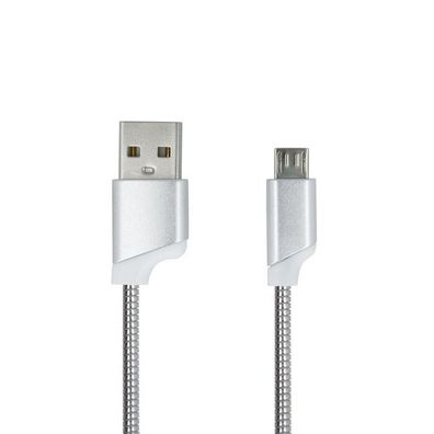1m Micro USB zu USB 2 Ampere Schnell Ladekabel Datenkabel Metall Kabel Fast Charge