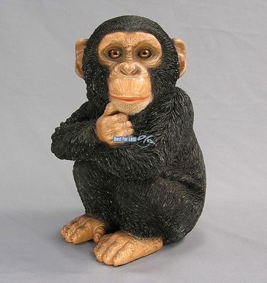 Affe Figur Kind Afrika Jungel Dekoration Deko Aufstellfigur Shimpanse groß