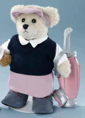 LEVUVU Golflady Teddybär 25 cm mit Ausrüstung