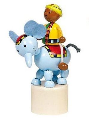 goki - Wackelfigur, Elefant mit Reiter, Höhe 15 cm