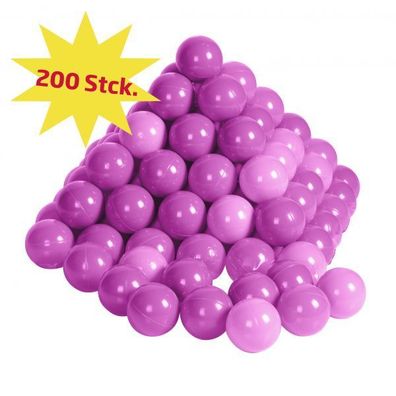 Spielbälle - Bälle 200 Stück pink/ rosa, 6 cm, im Netz