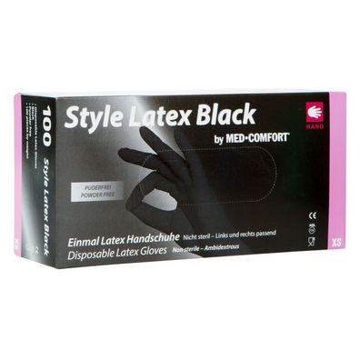 Style Latex Black Einmalhandschuhe puderfrei Latexhandschuhe XS-XL