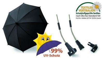 reer Sonnenschirm de Luxe mit UV-Schutz 50+ - schwarz