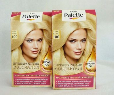 2x Poly Palette Intensiv Creme Coloration 100 Ultra Blond Haarfarbe