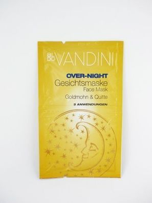3x Aldo Vandini Over-Night Gesichtsmaske Pflegemaske Goldmohn & Quitte