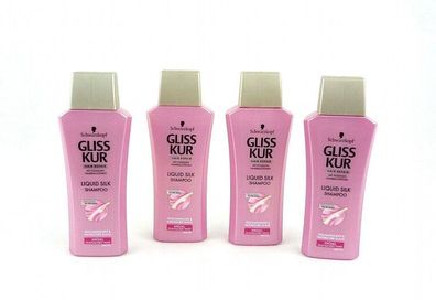 4x Gliss Kur Schwarzkopf Liquid Silk Shampoo Hair Repair 50ml Reisegr? e