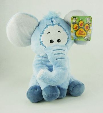 blauer Elefant sitzend mit Comic-Augen Pl�sch Kuscheltier ca 27cm
