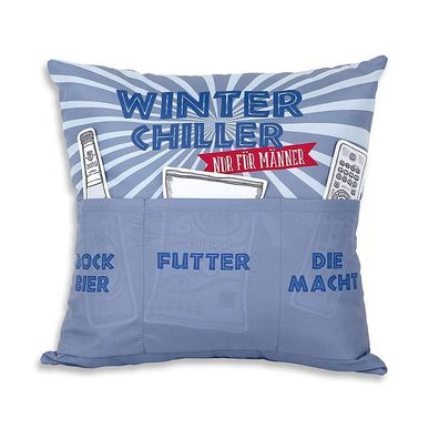 Hergo Sofahelden Kissen mit Taschen 43x43cm - Winter Chiller 8812