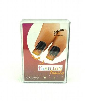 Jofrika 46502 Fashion Nails schwarz mit Flammen k�nstliche Fingern„gel