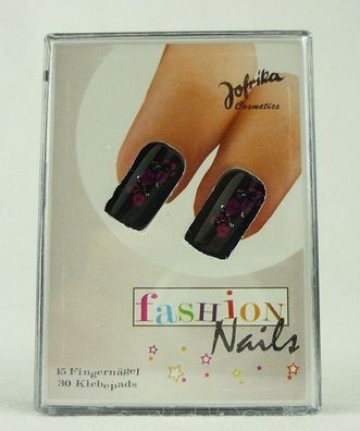 Jofrika 56503 Fashion Nails Asia schwarz mit Blumen k�nstliche Fingern„gel