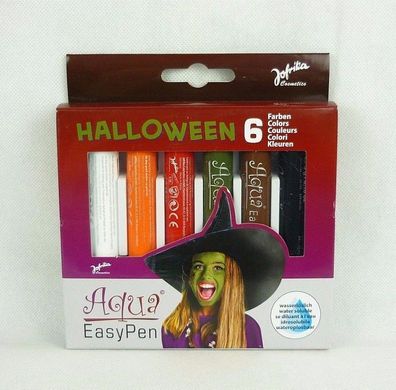 Jofrika 748798 Halloween Aqua Easy Pen 6 Farben wasserl”sliche Schminke