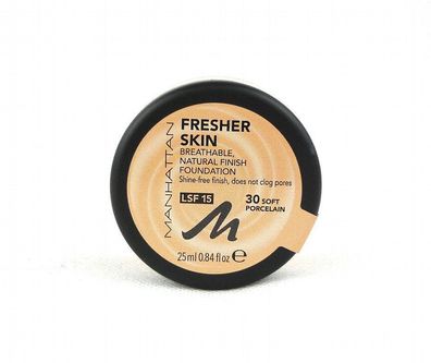 Manhattan Fresher Skin natural Foundation Make Up LSF15 - 30 Soft Porcelain