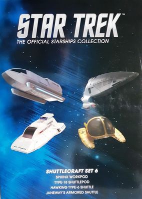 Star Trek Shuttle Set 6 - 4 Stück- Metall Modell Star Trek Eaglemoss neu OVP + engli
