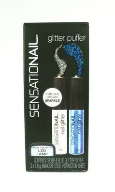 Sensationail Nail Glitter Puffer Silber & Blau 71877 Glitzerpuder