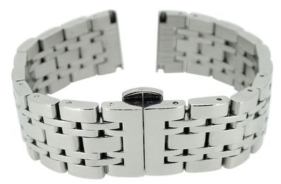 Herzog > Uhrenarmband 18mm > Edelstahl silberfarben glänzend massiv