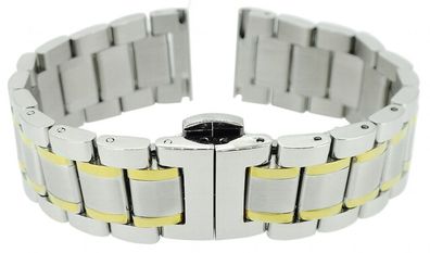 Herzog > Uhrenarmband 22mm > Edelstahl bicolor matt / glänzend massiv