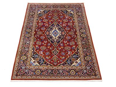 Handgeknüpfter Persischer Kashan-Teppich aus Schurwolle auf Baumwolle Maß: 2,04x1,38