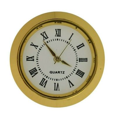 Einsteckuhrwerk Einsteckwerk Einbauuhr Modellbau-Uhr Römisch Ø 36 mm Gold Nr.43