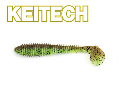 3,8 "KEITECH FAT Swing Impact Green Pumpkin Chartreuse Barsch Zander Japanbait