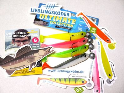 Lieblingsköder Ultimate Collektion 10cm 4 Stk mit 12g-Jig Raubfischfiebel Sticke