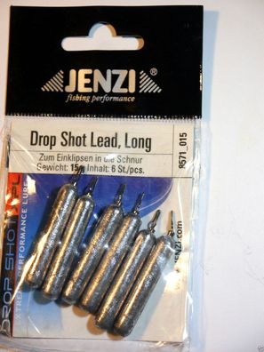 Drop Shot Bleie Stabform Jenzi 6 Stk a 15 g Drop Shot Zander Stabblei