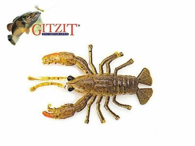 1.5" Lil Craw - Brown Craw Gummikrebs 3 Stk/ 2 Jigs Barsch Forelle Zander