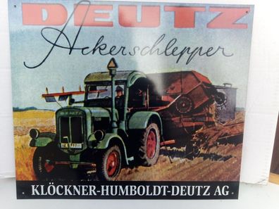 Deutz Ackerschlepper, Klöckner - Humboldt - Deutz AG, Blechschild