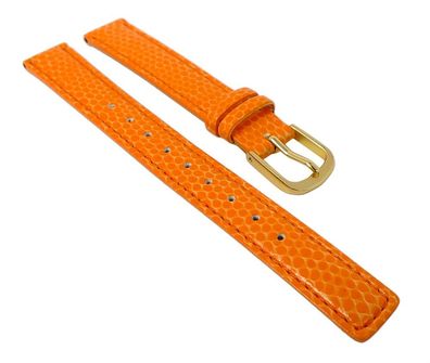 Casio Uhrenarmband 13mm | Leder orange für Damenuhr LA670WEGL