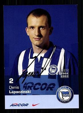 Denis Lapaczinski Hertha BSC Berlin 2002-03 Autogrammkarte + A54080 KR