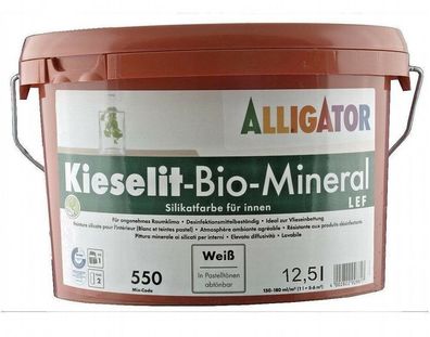 Alligator Kieselit- BIO- Mineral - LEF / Silikatfarbe für innen ( Weiß)